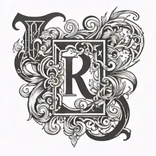 LR initials but hidden within the design tattoo design idea