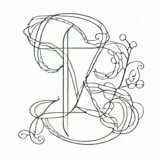 LR initials intertwined tattoo design idea