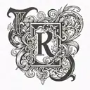LR initials but hidden within the design tattoo design idea