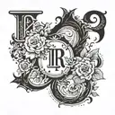 LR initials but hidden within the design tattoo design idea