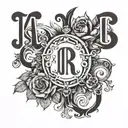 LR initials but hidden within the design tattoo design idea