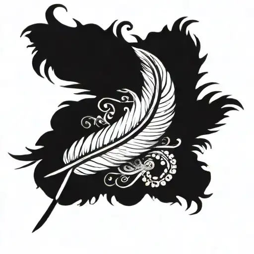 feathers and scroll with verse Isaiah 40:31 fully written out  tattoo design idea