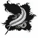 feathers and scroll with verse Isaiah 40:31 fully written out  tattoo design idea