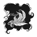 feathers and scroll with verse Isaiah 40:31 fully written out  tattoo design idea