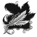 feathers and scroll with verse Isaiah 40:31 fully written out  tattoo design idea