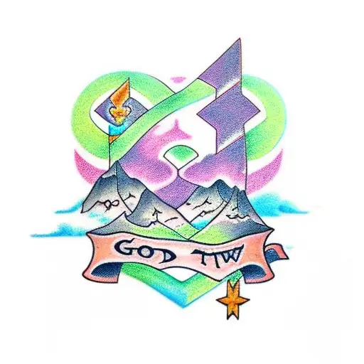 god is greater than highs and lows tattoo design idea