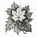 half and half Maple leaf and four leaf clover made tattoo design idea