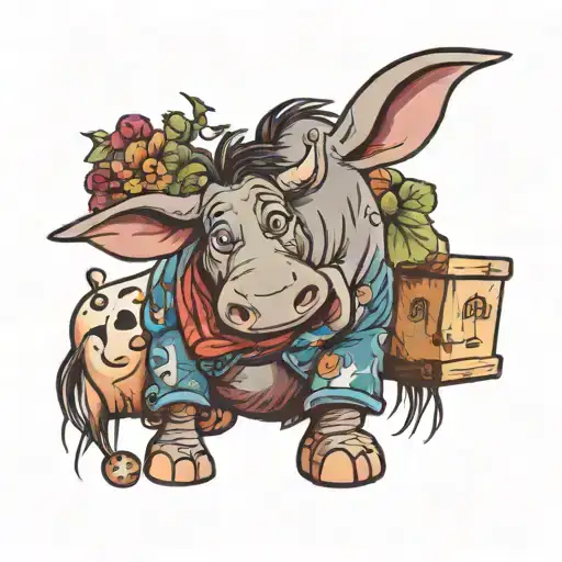 Eeyore and a cow  tattoo design idea