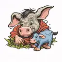 Eeyore and a cow  tattoo design idea