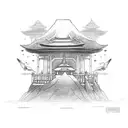 shrine within sky tattoo design idea