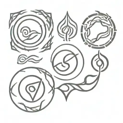 avatar last air bender elements icon tattoo design idea