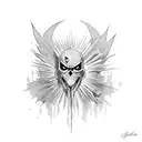 "vengeance" written by spikes tattoo design idea