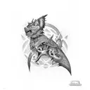 "vengeance" written by spikes tattoo design idea