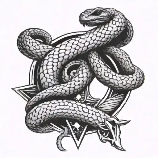 snake wrapped around a sword tattoo design idea
