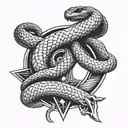 snake wrapped around a sword tattoo design idea