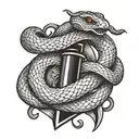snake wrapped around a sword tattoo design idea