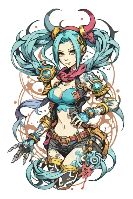 jinx league of legends tattoo design idea