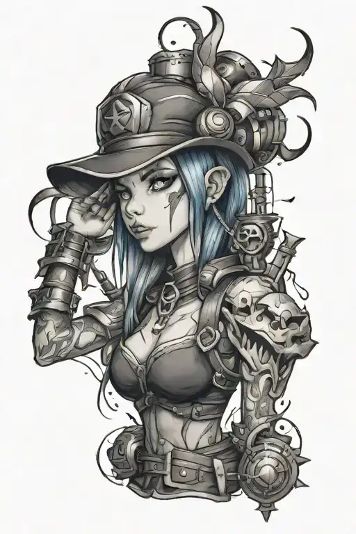 jinx league of legends tattoo design idea