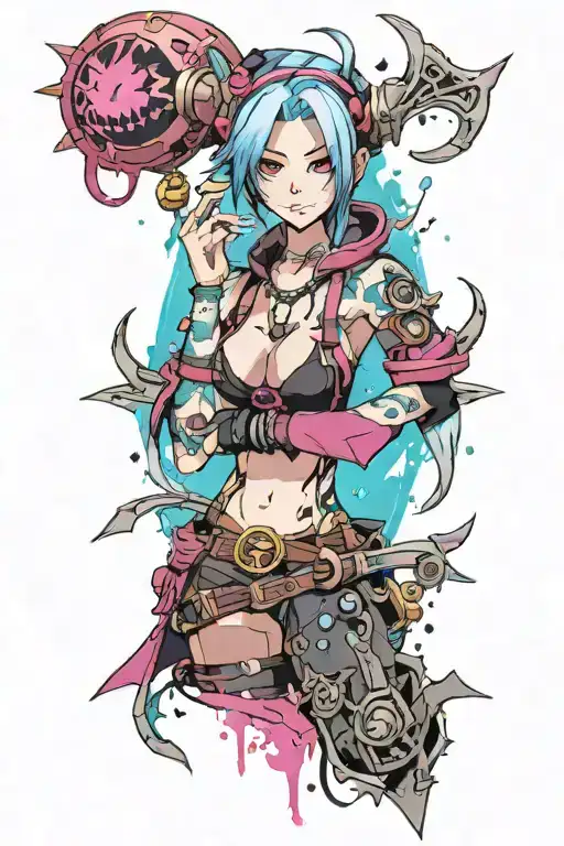 jinx serie arcane tattoo design idea