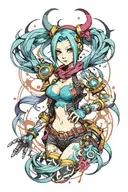 jinx league of legends tattoo design idea