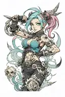 jinx league of legends tattoo design idea