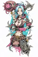 jinx serie arcane tattoo design idea