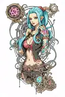 jinx serie arcane tattoo design idea