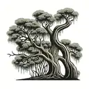 A weeping willow tree but the trunck is the shape of two hands clasping together tattoo design idea