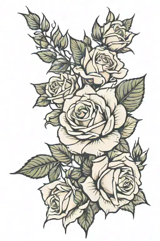 roses blooming Adriana tattoo design idea