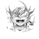 Gohan in a dynamic fighting pose tattoo design idea