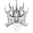 baphomet and kali tattoo design idea
