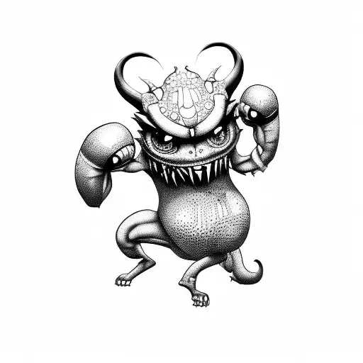 boxing monster tattoo design idea
