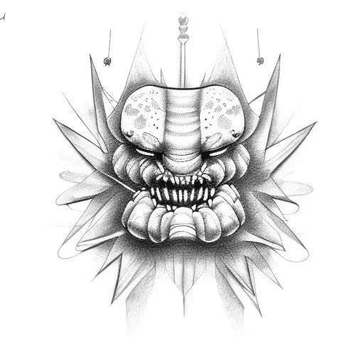 boxing monster tattoo design idea