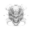 monster with boxing gloves tattoo design idea