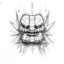 boxing monster tattoo design idea
