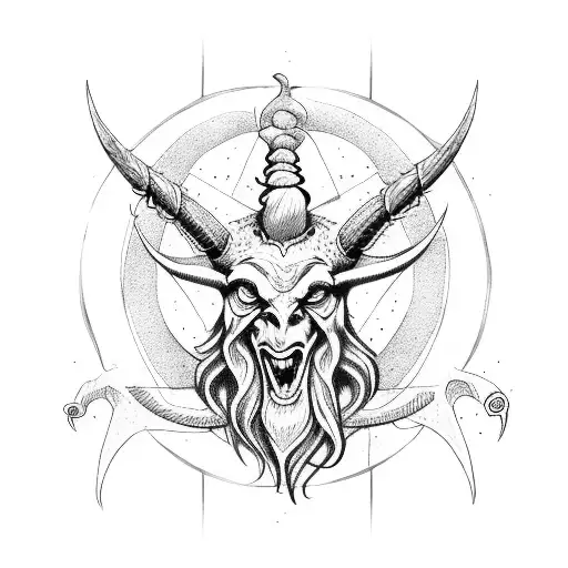 Baphomet Satan tattoo design idea
