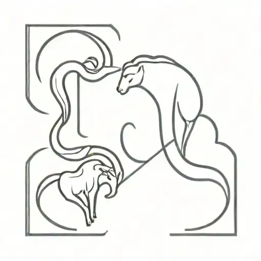 aries pisces sign mixed tattoo design idea