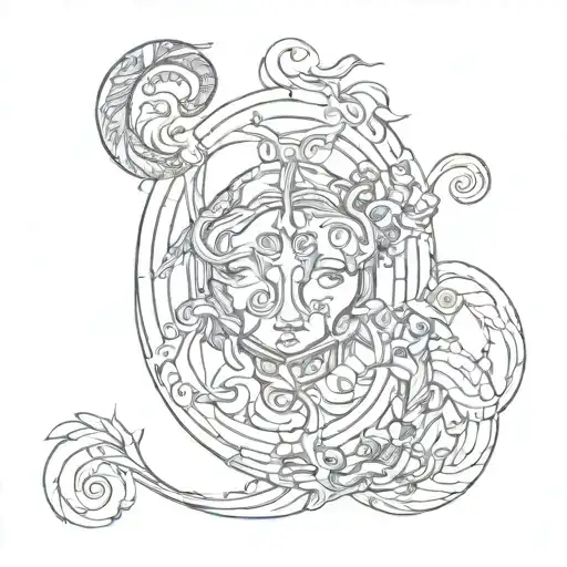 aries pisces sign mixed tattoo design idea