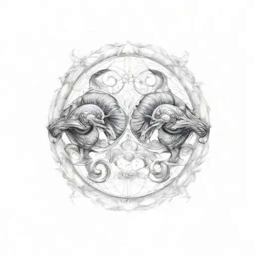 Aries and Pisces combined  tattoo design idea