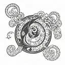 aries pisces sign mixed tattoo design idea