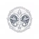 Aries and Pisces combined  tattoo design idea