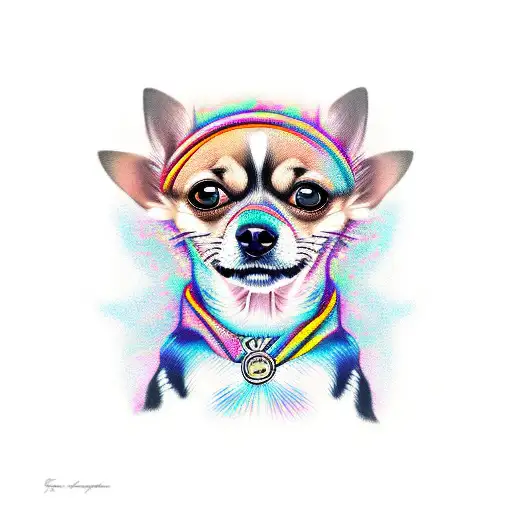 guitar, chihuahuas, duran duran tattoo design idea