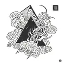 blackout japanese tattoo design idea