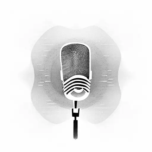 A detailed microphone intertwined with musical notes and lyrics tattoo design idea