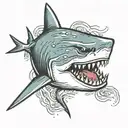 shark head  tattoo design idea