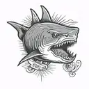 shark head  tattoo design idea