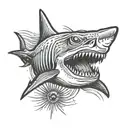 shark head  tattoo design idea