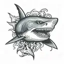 shark head  tattoo design idea