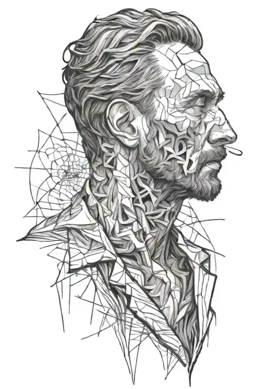 van gogh painting of anxiety with lots of line  tattoo design idea
