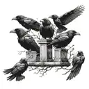 Crows in a cemitery full sleeve tattoo design tattoo design idea